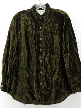 VINTAGE Tasha Polizzi Top Large Crushed Velvet Blouse Western USA